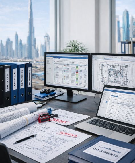 Document Controller in UAE managing project drawings submittals registers transmittals and revision control